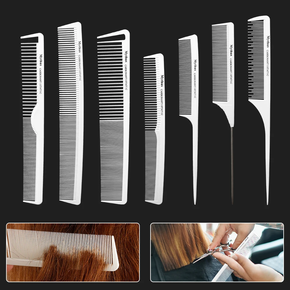 7Pcs High Quality Laser Scale Hair Comb Professional Hairdressing Comb Hair Brushes Salon Hair Cutting Styling Tools Barber Comb 1 32 scale die cast model kuhn gmd 3511 girofaucheuse disc mower giromaher farm tools new in box