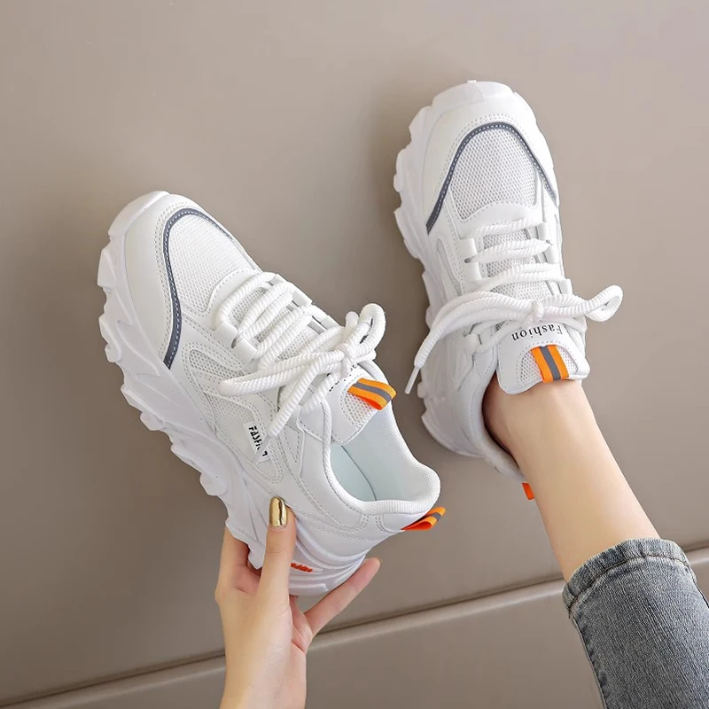 New Casual Tennis Running Sneakers Jogging Shoes Fashion Spring Autumn Women's Sports Shoes Breathable Comfortable Hollow Mesh
