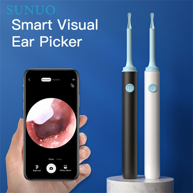 Ear Wax Remover with Camera Silicone Ear Spoon Safe Ear Cleaner