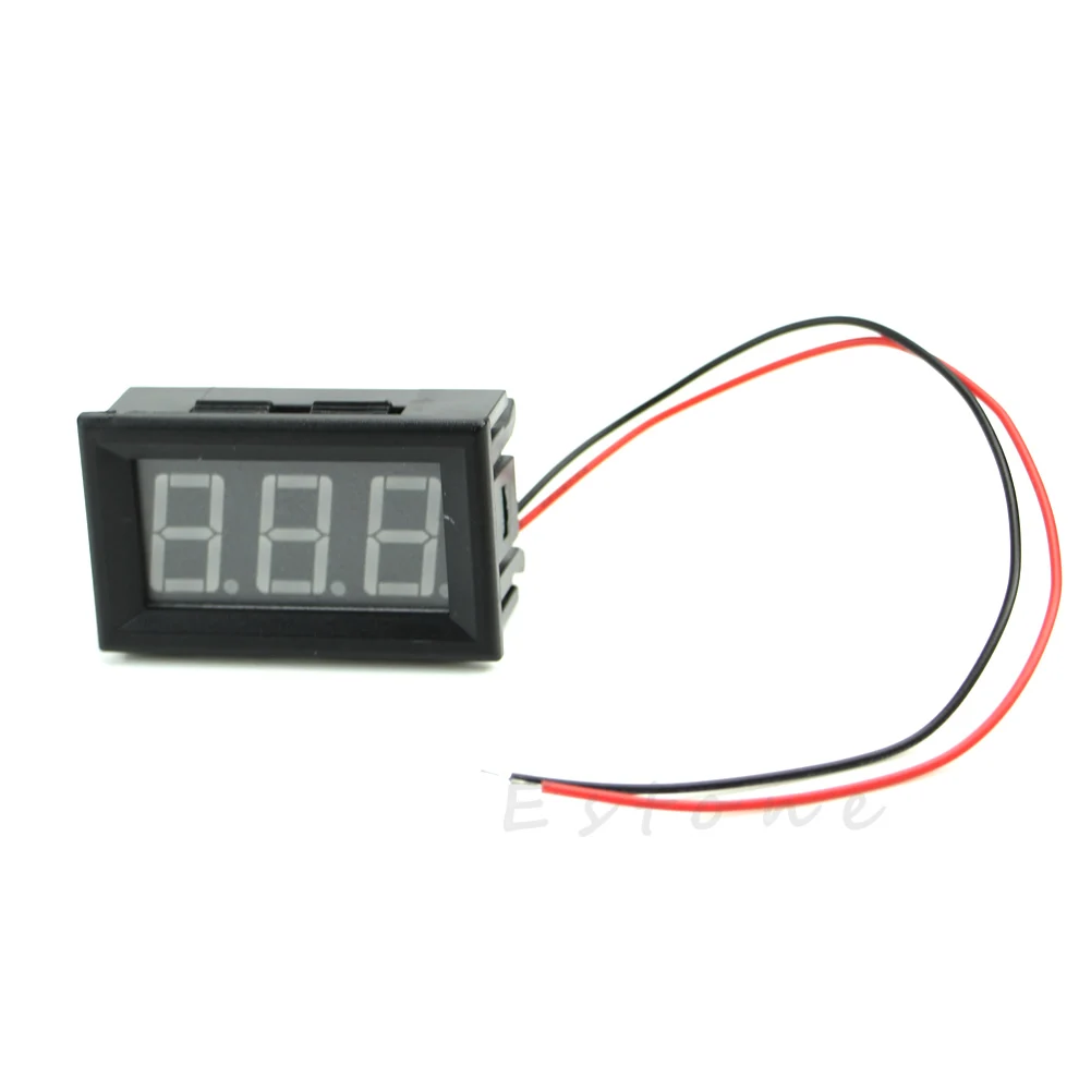 Mini for DC 5-120V Voltmeter LED Panel 3-Digital Display Meter 2-wire
