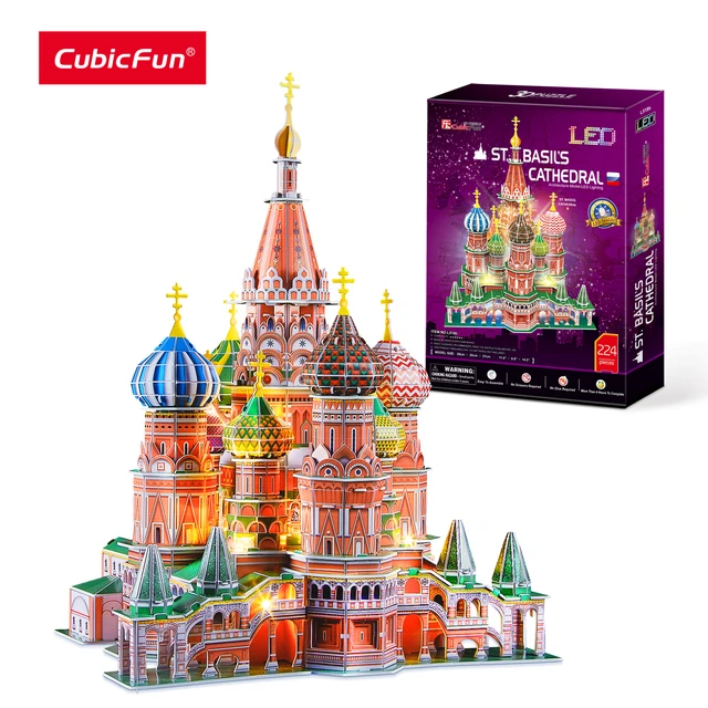 Puzzle 3D props fun LED cattedrale della Russia modello St. Cattedrale di  basio architettura costruzione chiesa kit giocattoli per adulti bambini -  AliExpress