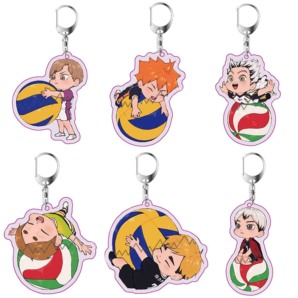 Cartoon Volleyball Boy Key Chain Ring Anime Haikyuu!! Keyring Cute Keychain Sleutelhanger New Keychain Accessories Pendant Gift