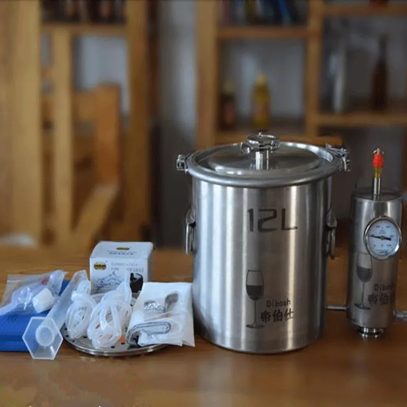 

Free shipping 12L/20 L 3/5 Gal Moonshine Distiller Still Brew Kit Distillery Alcohol Distillator Stainless Steel Home Brew
