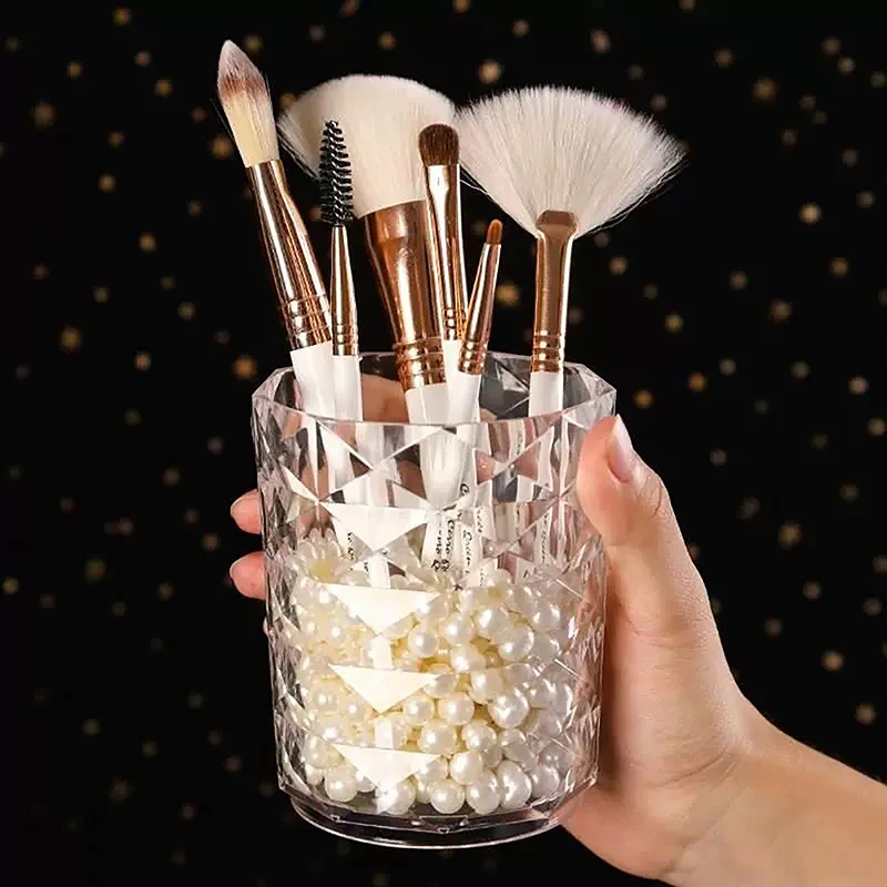 Cosmetic Storage Dustproof Makeup Brush Storage Bucket Cosmetic Brush Holder Cup Transparent Pen Holder For Dressing Table 5