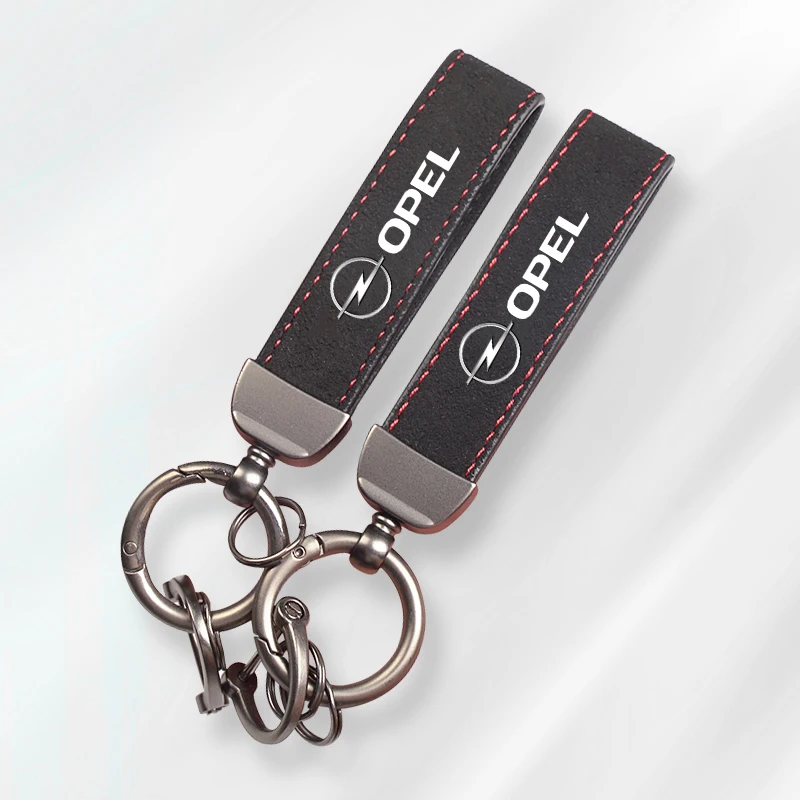 Elegant Tumbled Leather Keychain with Alloy Keyring Pendant Accessory
