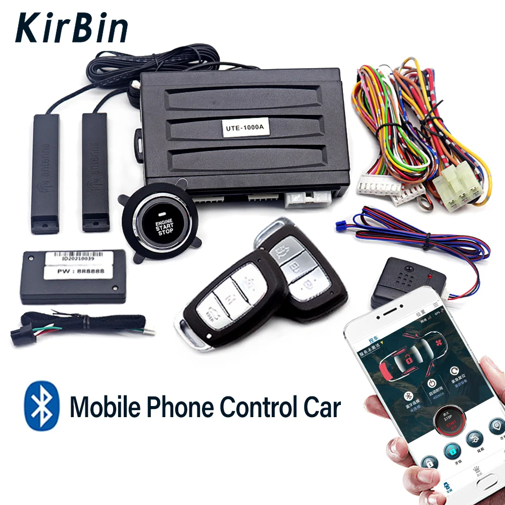 

Universal Car Alarm AutoStart Keyless Entry System Remote Start Kit For Car Push One Button Start Stop System Car electronics