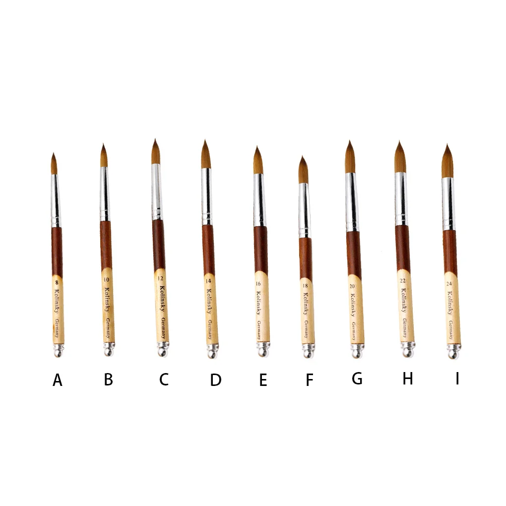 Nail Brushes Round Head Kolinsky Pointed Tip Liner Pen for Acrylic Powder 5