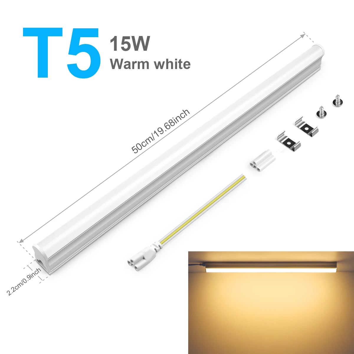 ตัวเลือกสินค้า หลอดไฟ LED อลูมิเนียม T5 T8 50 ซม. 15-25 วัตต์