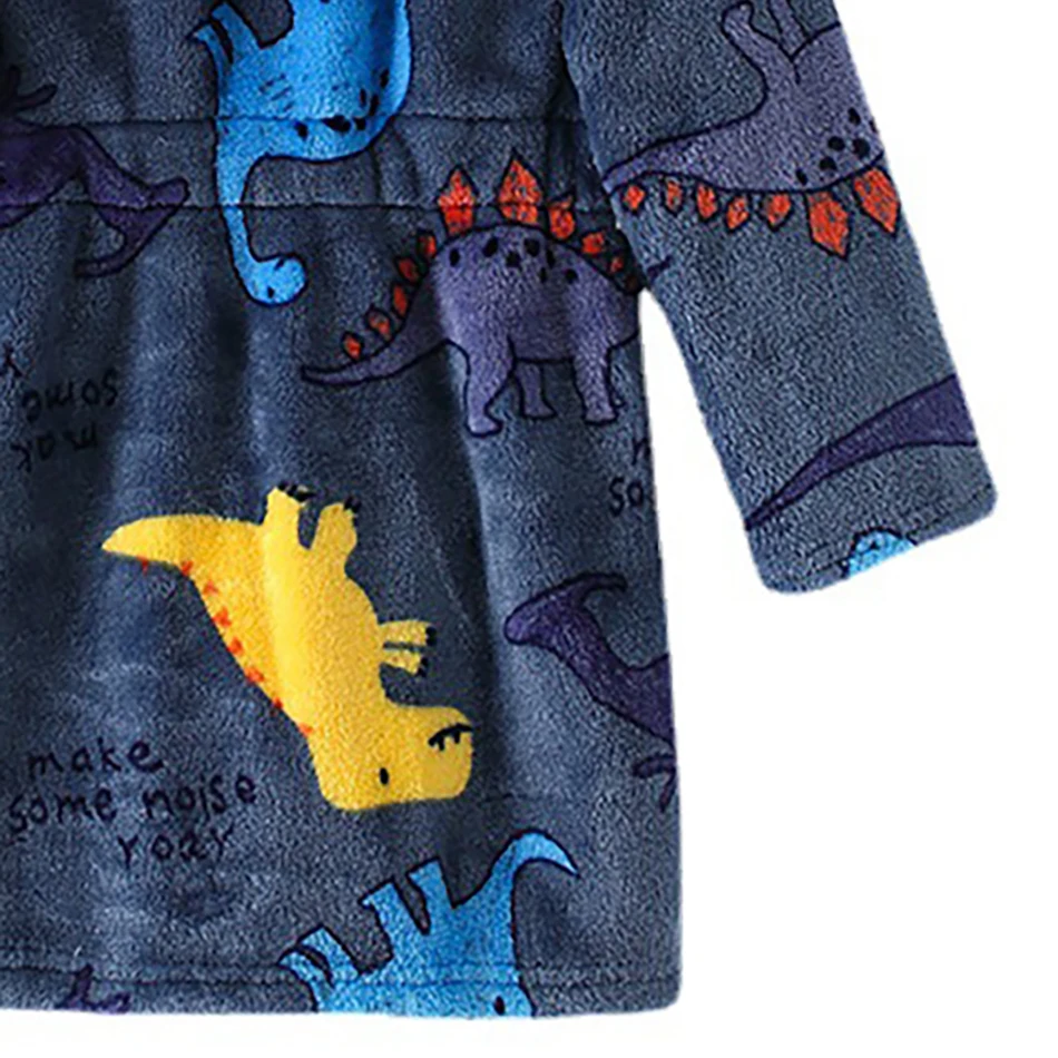Cute Cartoon Fleece Hooded Kids Bathing Robes for Boys and Girls Soft and Warm Children's Sleepwear for Autumn Winter Spring kids bathrobe