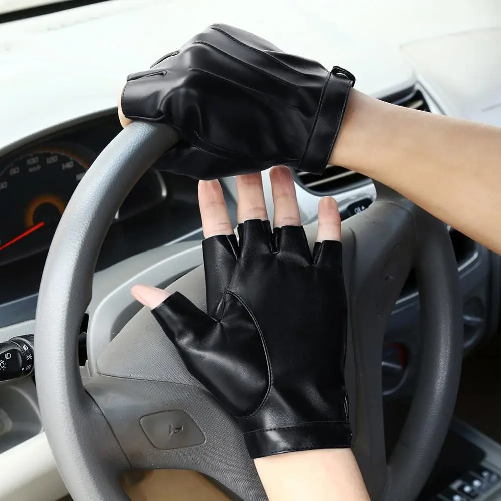 Gloves Men Slip-resistant Artificial Leather Fingerless Half Finger High Quality Luvas Driving Training Fitness Guantes Gloves 2