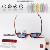 Mode dégradé bleu petites lunettes De soleil rondes pour femmes hommes marque concepteur Vintage tortue carré Lunettes De Soleil Lunettes De Soleil 4