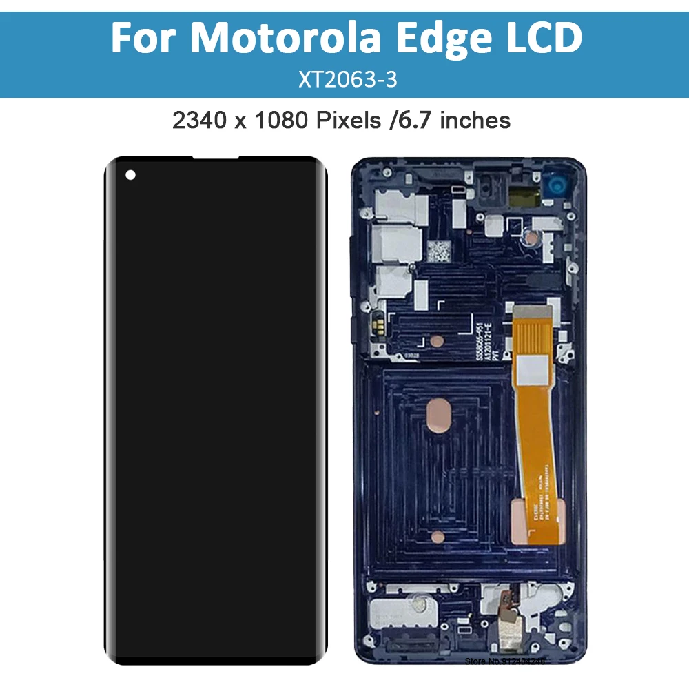 모토로라 Moto Edge + LCD XT2061-3 용 AMOLED Moto Edge 디스플레이 용 터치 스크린 디지타이저 moto edge plus 용 XT2063-3 터치 패널