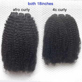 Trama dei capelli umani 4C Fasci di capelli umani vergini brasiliani ricci afro crespi Estensioni dei fasci di capelli di colore naturale 1 pezzo