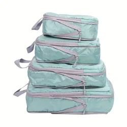 Enhanced Travel Compression Packing Cube Set - Waterproof Luggage Organizers with Large Capacity (4PCS set green)