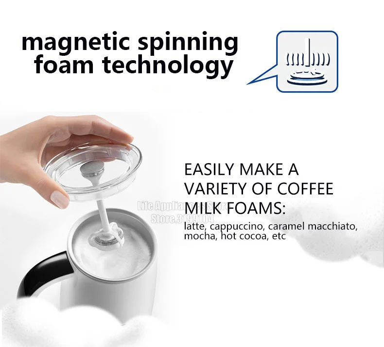 Description Picture 4 of itemDelonghi Portable Milk Frother Electric Foamer Coffee Foam Maker Milk Shake Mixer Milk Frother Jug Electric Milk Frother Cup