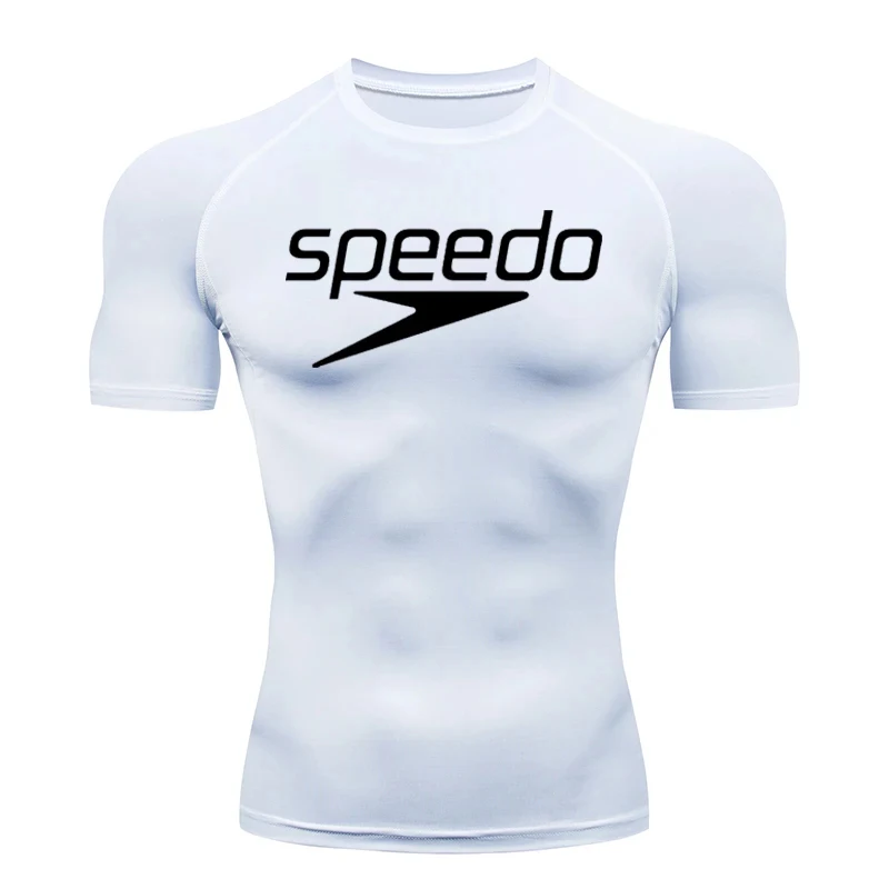 Rash Guard Surfing Swimsuit Men Tight short Sleeve T Shirt UV Swimming