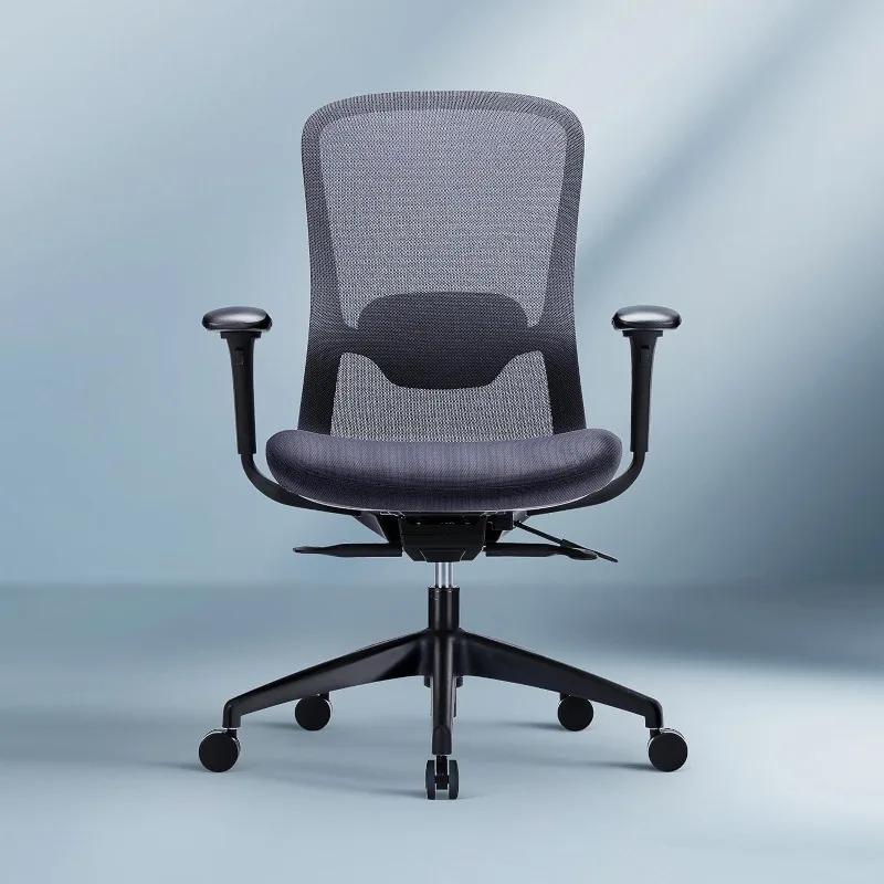 

Ergonomic Mesh Office Chair, Mid Back Computer Executive Desk Chair with 4D Armrests, Slide Seat, Tilt Lock and Lumbar Support