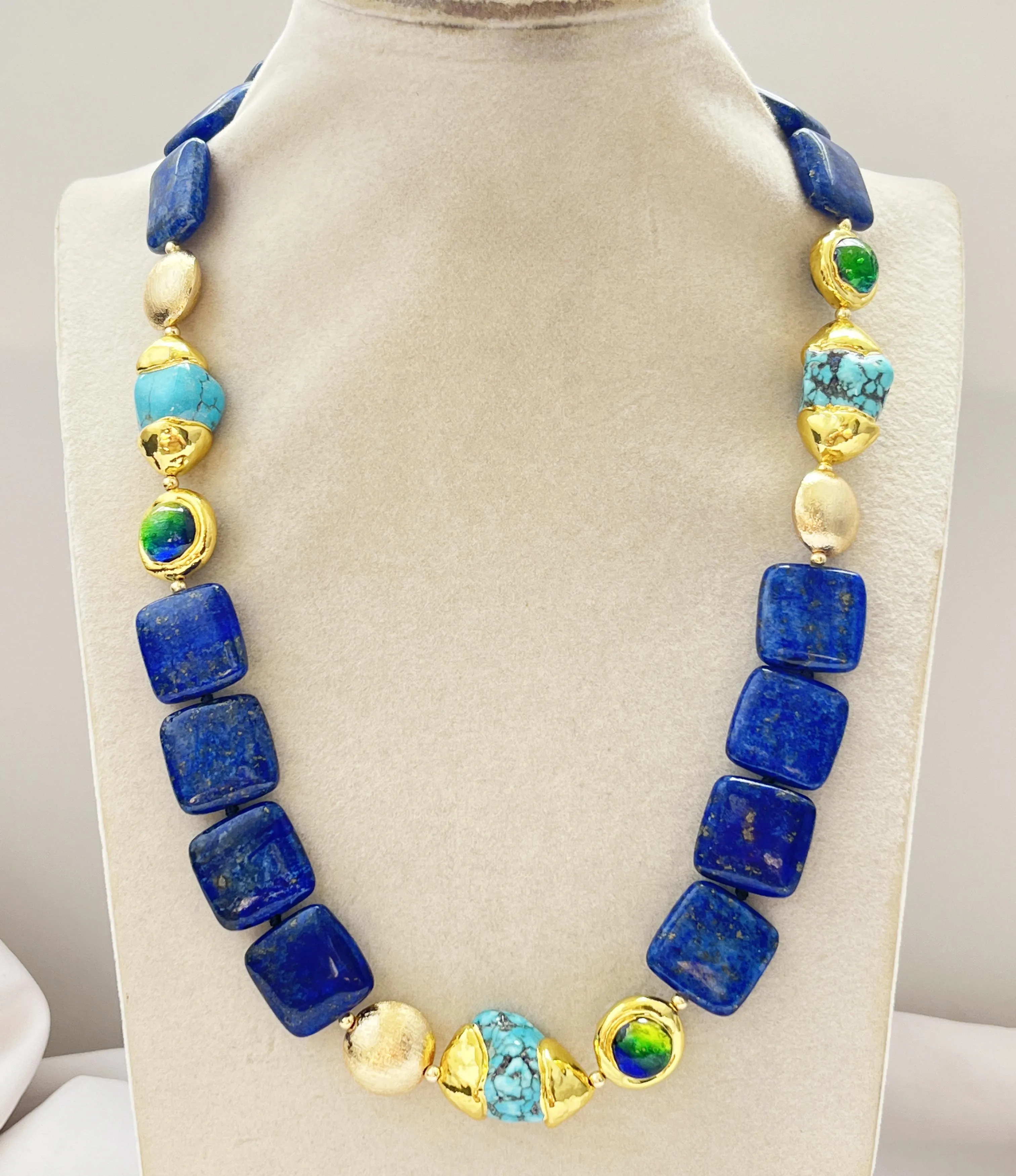 Baroque Turquoise Lapis Lazuli Necklace