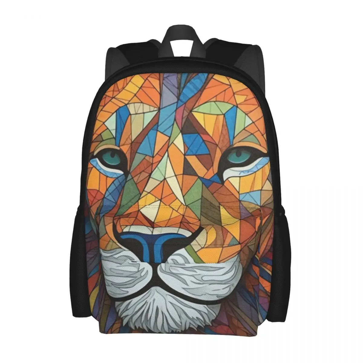 

Lion Backpack Pencil Art Colored Cartoon Hiking Backpacks Youth Custom Soft High School Bags Modern Rucksack