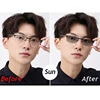 Vintage Business Half Frame Photochromic Myopia Glasses Metal Near Sight Eyeglasses Finished Minus Eyewear Diopter 0 To -6.0 2