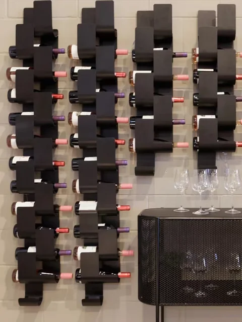 Wrought Iron Wall-mounted Wine Rack Bar