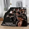 Damon Salvatore The Vampire Diaries Printed Picnic Blankets Warm Blanket Soft and Comfortable Blanket Home Travel Birthday Gift 1