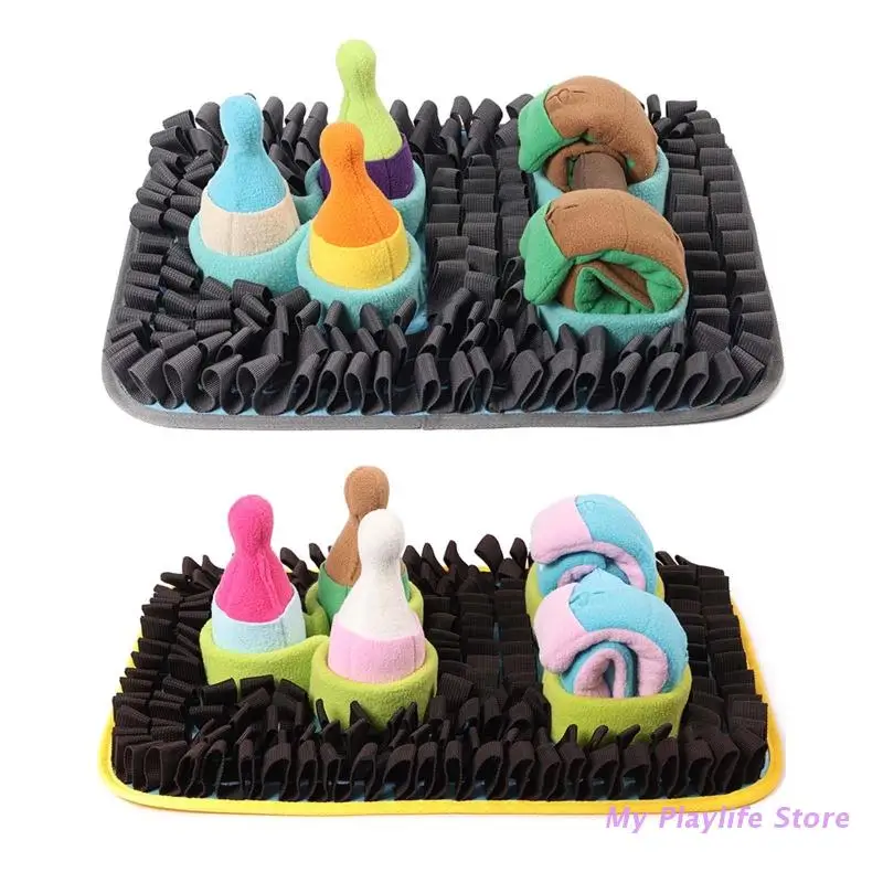 

3 in 1 Dog Snuffle Mat Slow Feeder Foraging Pad Interactive Toy Nosework Treats Sniffing Training Mats for Small to Large Dogs