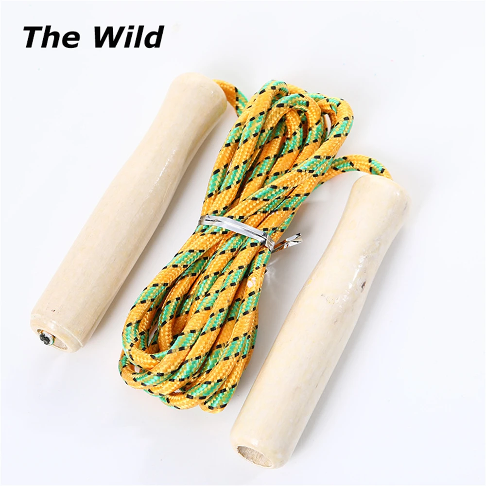 Solid Wood Handle Jump Rope Adult Fitness Fat Burning Sports Anti-Slip Anti-Tangle Portable Fitness Equipment