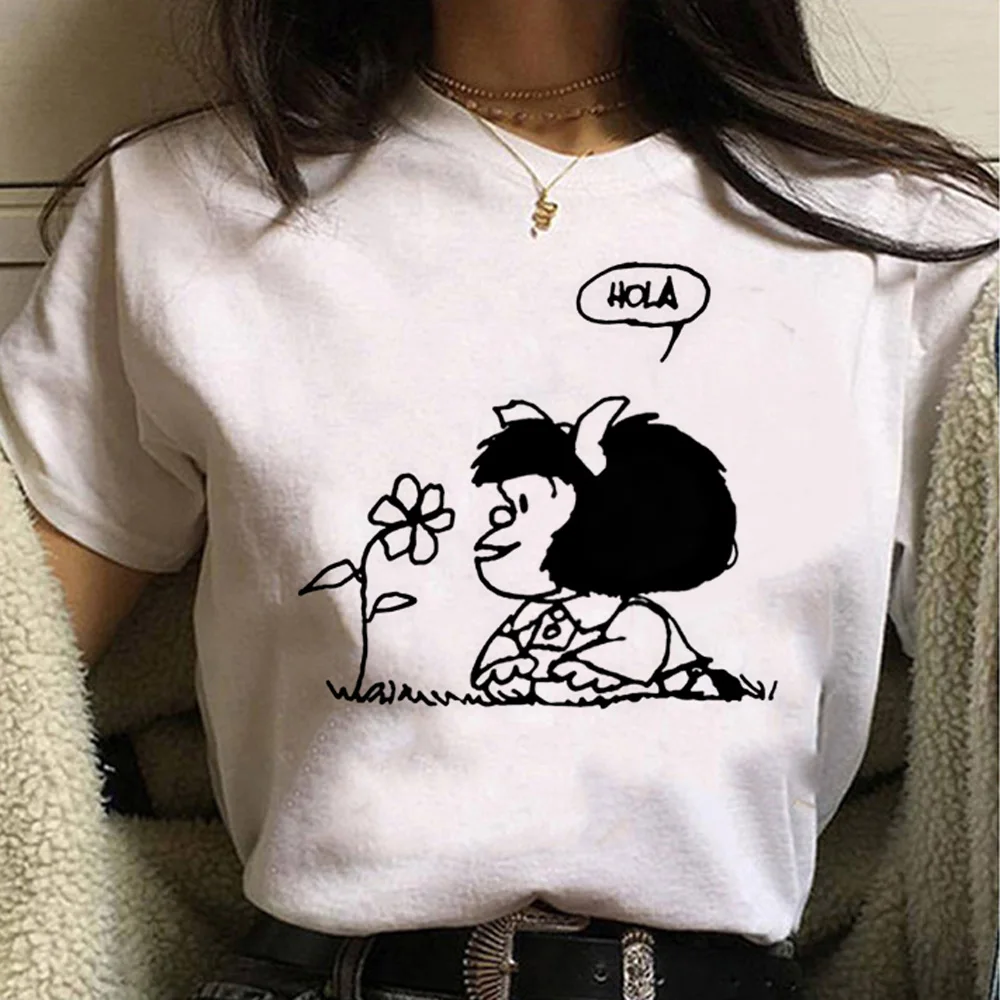 

Mafalda t-shirts women manga anime graphic t-shirts female y2k funny clothing