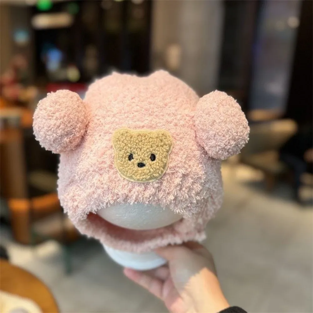 Warm Knitted Bear Hat for Kids Cold Weather