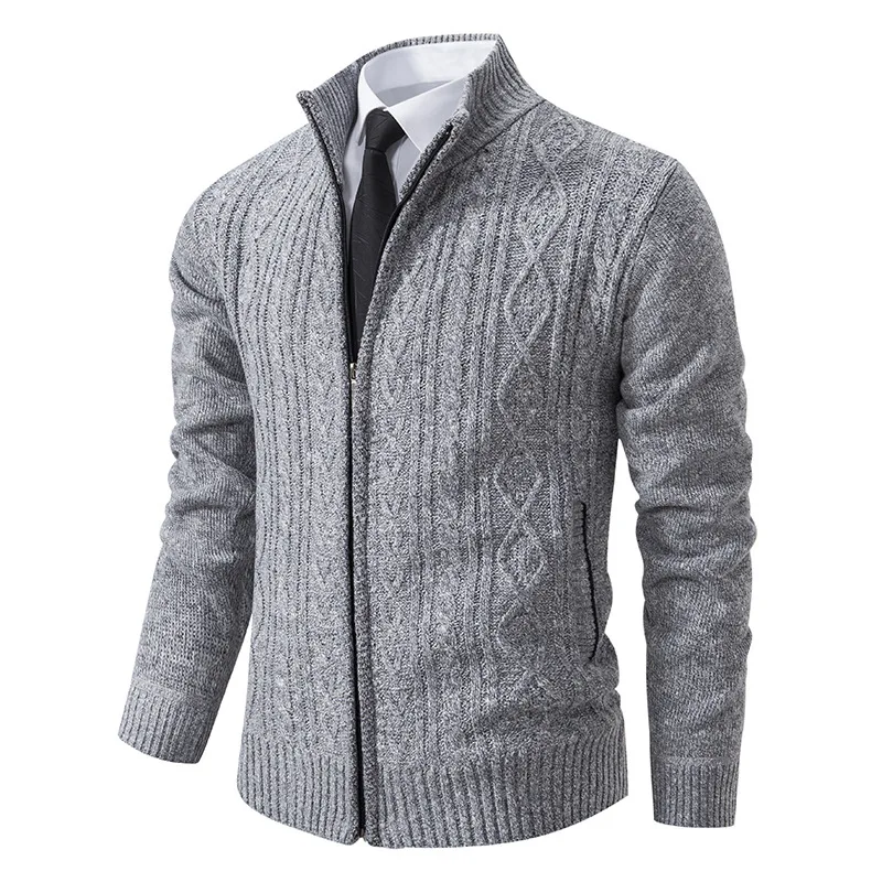 Men's spring and autumn clothing Korean version V-neck men's knitted sweater, solid color outerwear sweater, casual and versatil