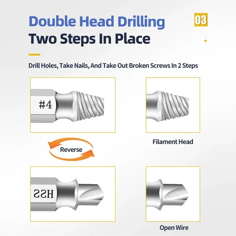 Drill Bit Set Screw Extractor Set Drill Bits Drill Bit Woodworking Tools Woodworking Drill Tool Set Woodworking Drill Bits Bolt Extractor Set 4/5/6Pcs Set Damaged Screw Extractor Center Drill Bit Set Woodworking Tools Broken Bolt Extractor Bolts Screws Remover