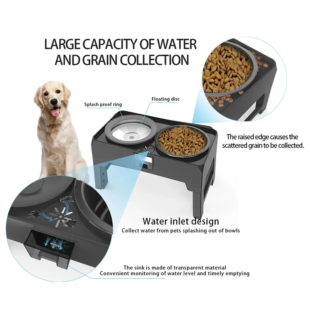 Elevated Slow Feeder Dog Bowls, Adjustable Raised Dog Bowl with - Main Image
