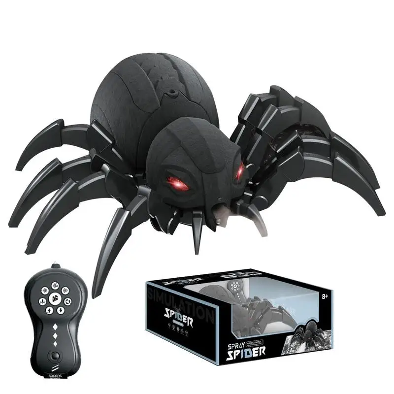 Kids Toys Simulation Remote Control Spider Prank Toys Scary Electric Crawling Spider Novelty Toys Funny Tricky Jokes Toys gifts 100pcs sticky hands palm toys funny gadgets practical jokes squishy party prank gifts novelty gags toys for children brinquedos