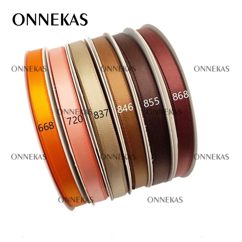 22.5M 6mm Double Faced SATIN RIBBON / Polyester Double Sided Satin Ribbons for Crafting/ Mini Bows Making Ribbon satin ribbons ribbon decoration ribbon supplies satin ribbon