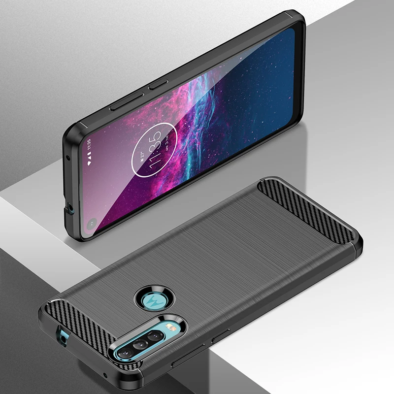 Carbon Fiber Soft Silicone Matte Back Phone Case