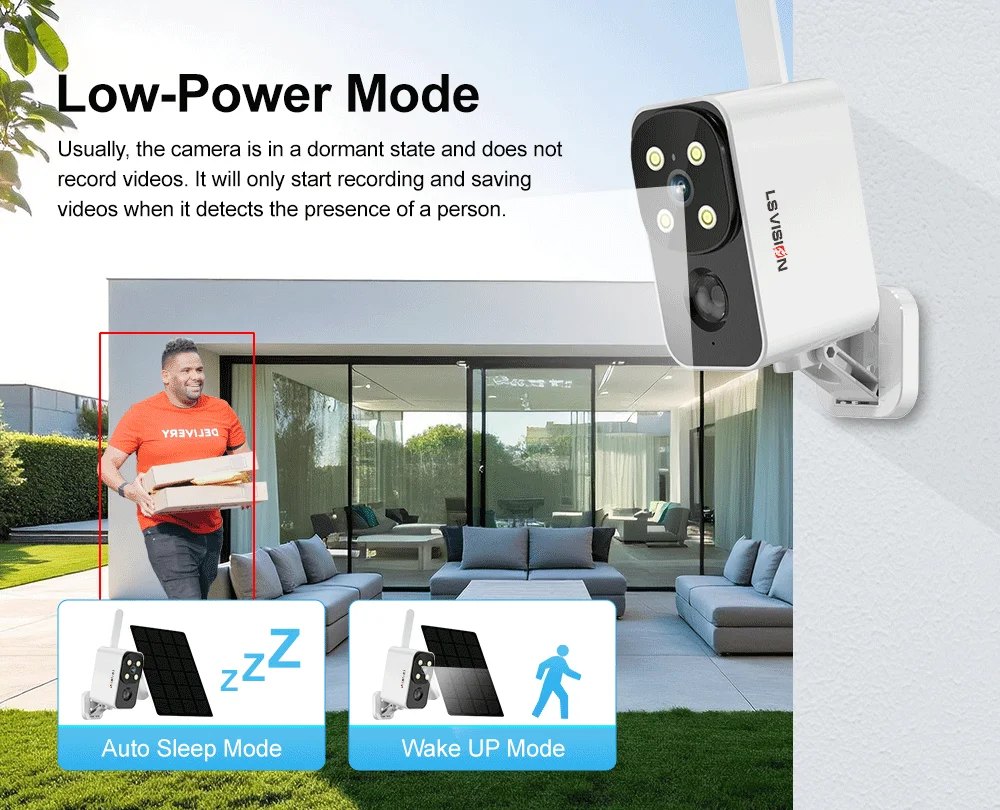 4G/WiFi Solar Security Battery Camera 2K Wireless Outdoor Battery Powered Cam Co