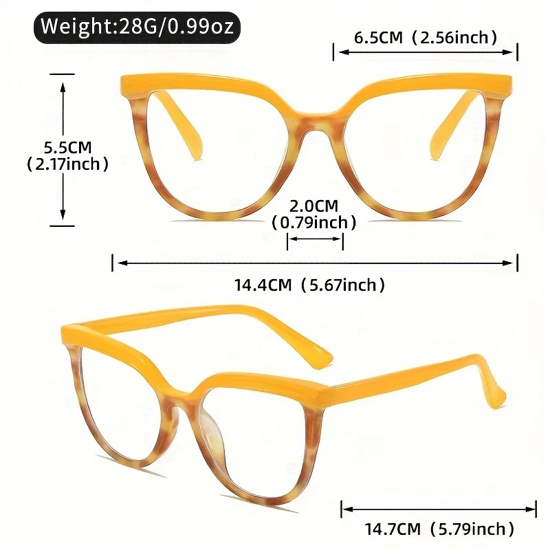 Vintage-Inspired Cat Eye Glasses for Women - Stylish, Lightweight & Durable with Blue Light Blocking Lenses