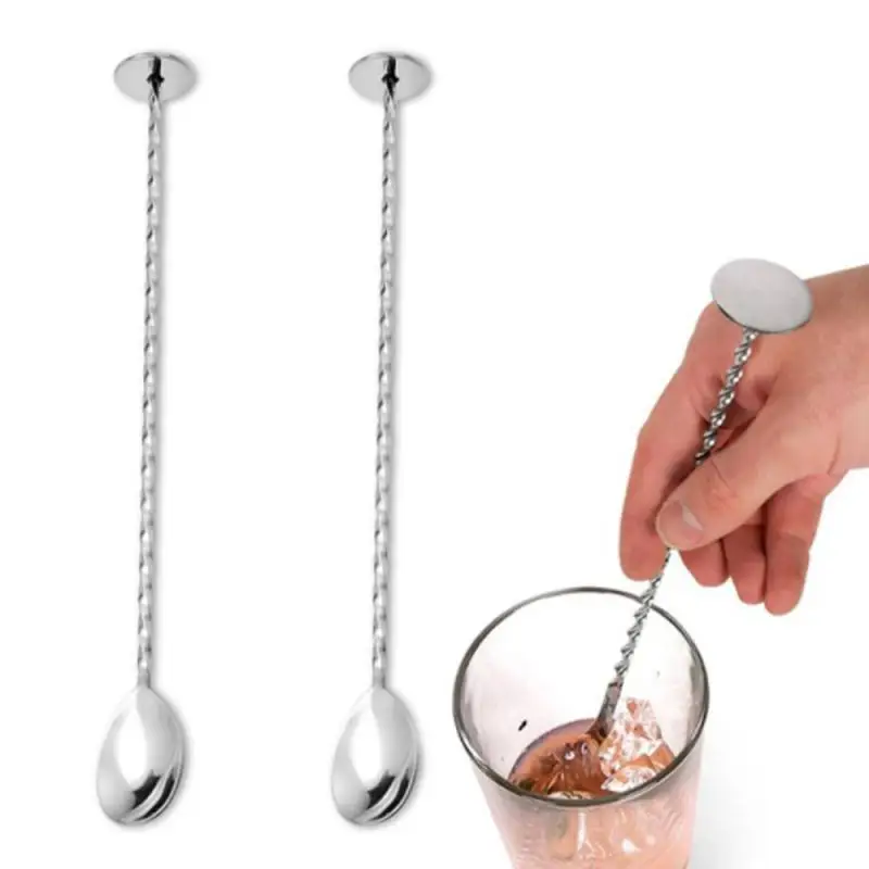 LongHandleCocktailStirrersBartenderMixingStickSpoonStainless