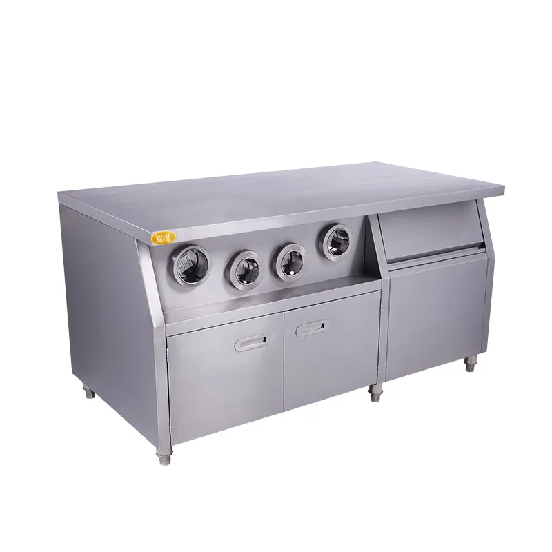 

1.5-meter Central Island Commercial Food Operation Platform Western Fast Food Equipment Four Hole Cup Splitter Burger Shop