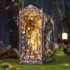 DIY Book Nook Wooden Miniature Model Kit Fairy Tale Elf Castle Casa Bookend Assembled 3D Puzzle Bookshelf Home Decor Gifts 5