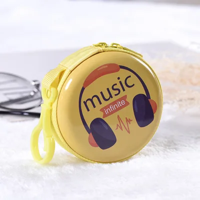 

Органайзер для карт памяти, жесткие коробки круглой формы, жесткая коробка для хранения наушников, милая музыкальная шкатулка