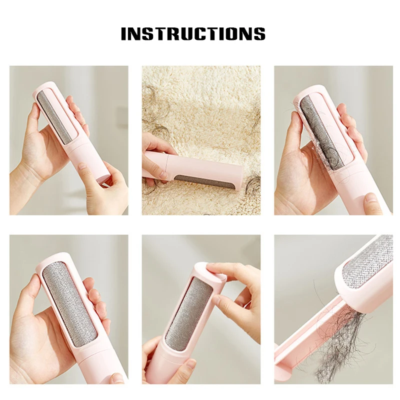 Carpet Floor Sweeper Electrostatic Carpet Floor Sweeper Brush Handheld Sofa Cleaning Roller for Bed Fluff with Trash Collector Household Cleaner