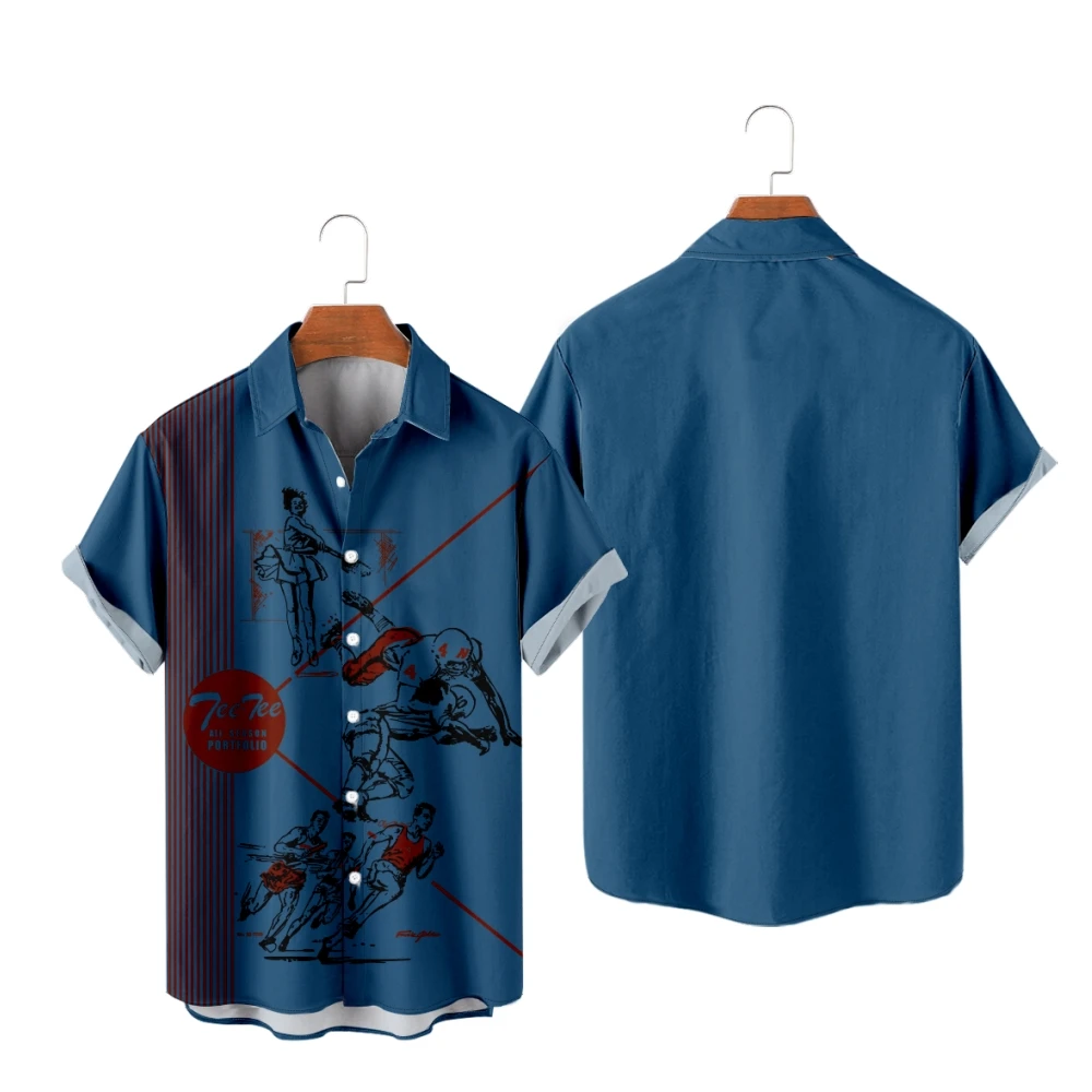 Casual Shirts for Men Yellow and White Stripe Print Shirts Short Sleeve Summer Beach Vacation Tops Breathable