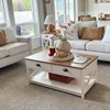 Coffee Table for Living Room - Farmhouse Modern Coffee Tables with Storage, Ivory White Coffee Table 3