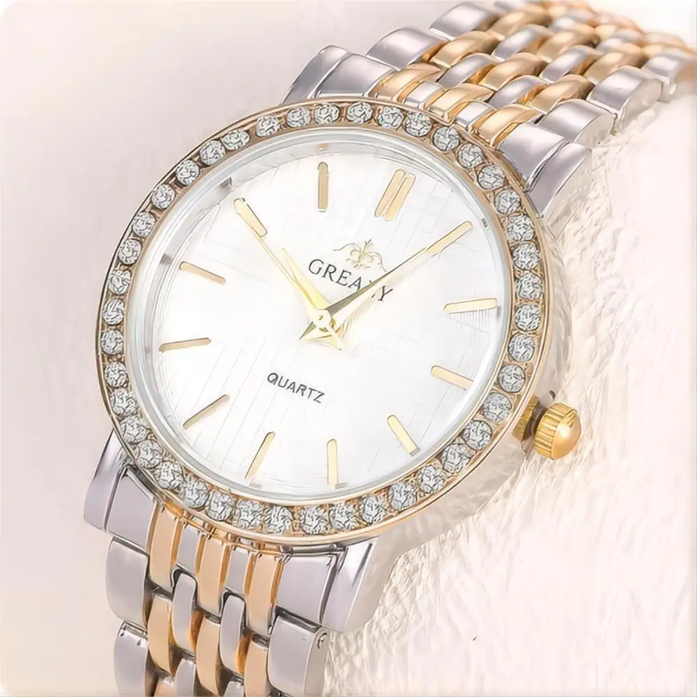 6pcs Women's Watch Casual Stainless Steel Strap Material Quartz Watch and Jewelry Bracelet Set 4