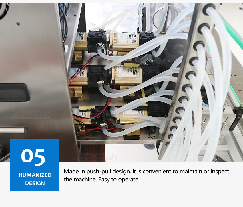 ZONESUN ZS-VTDP12P 12 Boquillas Bomba de diafragma Máquina de llenado de líquidos con transportador