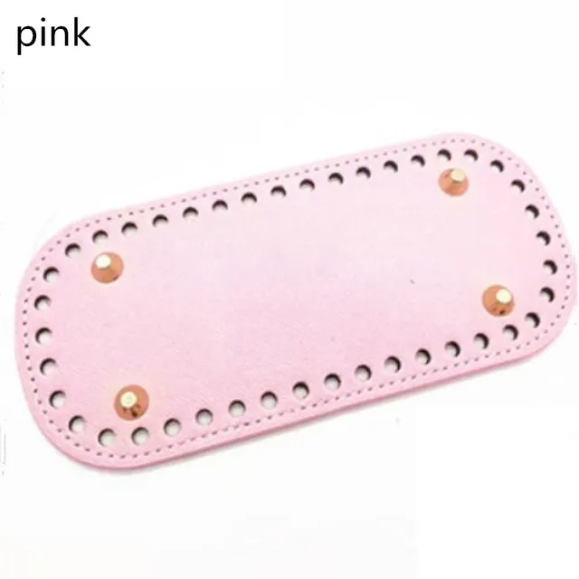 High Qualtiy pu Leather Bottom With Holes Rivet For Knitting Bag Handbag Bottom DIY Women Shoulder Crossbody Bags Accessories Pink