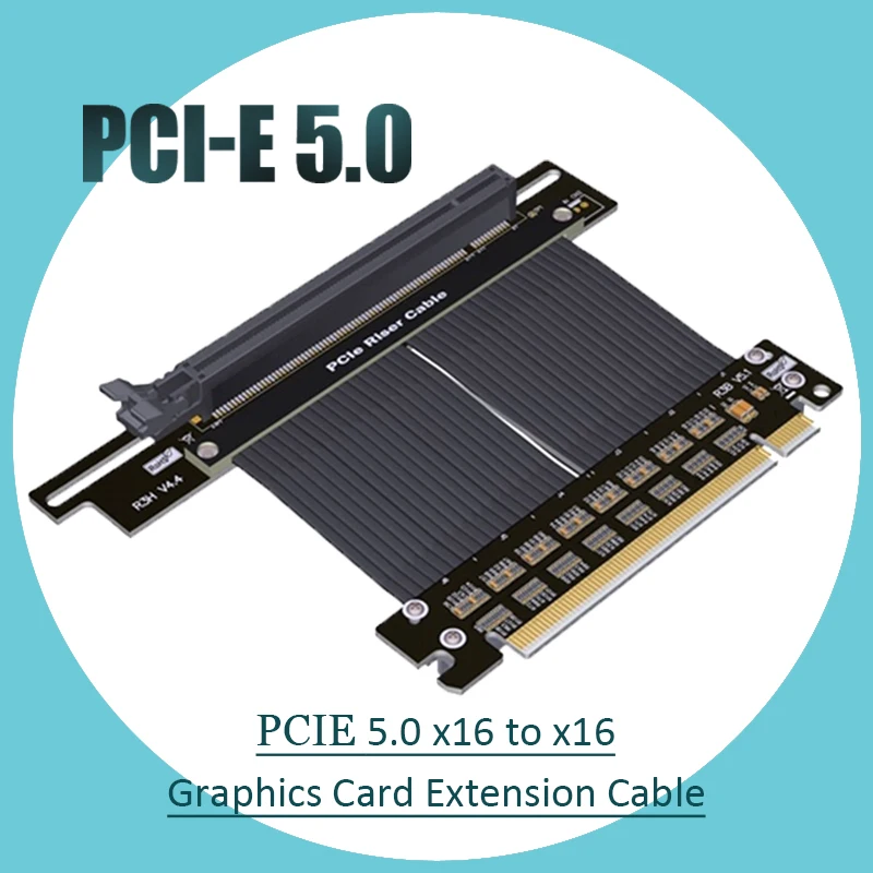 Pcie 5.0 X16 Riser Cable Rtx 4090 Gpu Scheda Video Grafica Pci Express 16X Gen5 Cavo Di Prolunga Universal Atx Game Pci-E Riser