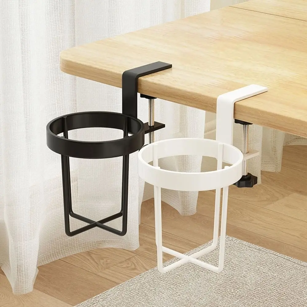 Metal Desk Cup Holder New Punch-free Anti Spill Table Fixed Storage Rack Removable Portable Cup Storage Rack Table 2